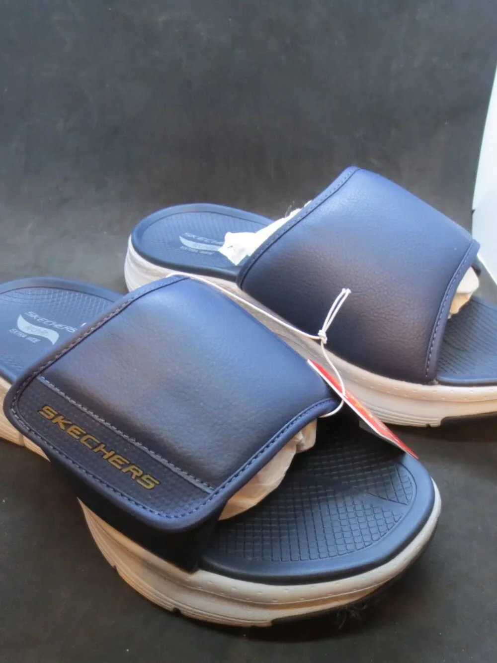 Skechers Men's Sz:10 Arch Fit Day Trip Slip On Comfort Slide Blue Sandals - New